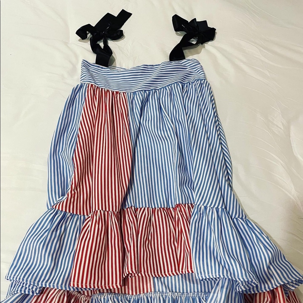 SOLD High Low Striped Patchwork Dress
